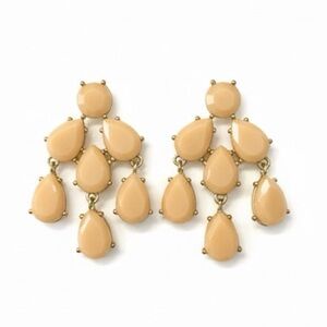 Chic Gold and Tan Chandelier Earrings